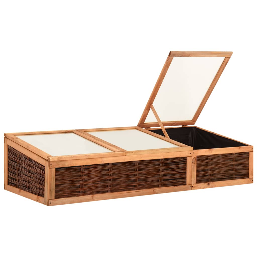 vidaXL Invernadero de madera maciza de pino y sauce 180x80x45 cm