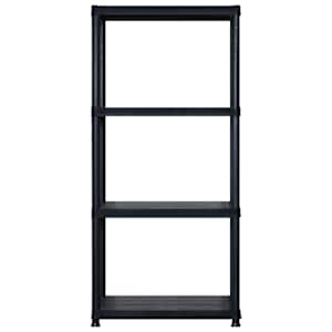 Úložný regál 4patrový černý 122 x 30,5 x 130 cm plast - obrázek 3
