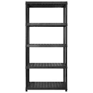 Úložný regál 5patrový černý 170 x 40 x 185 cm plast - obrázek 3