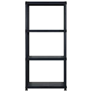 Úložný regál 4patrový černý 183 x 30,5 x 130 cm plast - obrázek 3