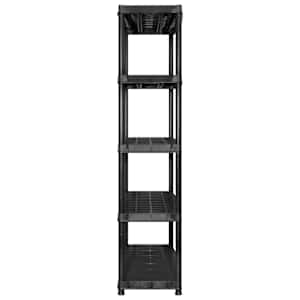 Úložný regál 5patrový černý 255 x 40 x 185 cm plast - obrázek 4