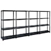 vidaXL hoiuriiul 4-korruseline, must, 244 x 30,5 x 130 cm, plast