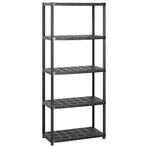 Úložný regál 5patrový černý 284 x 38 x 170 cm plast - obrázek 2