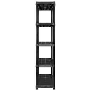 Úložný regál 5patrový černý 340 x 40 x 185 cm plast - obrázek 4