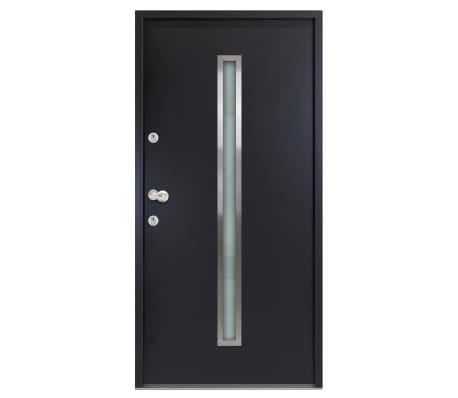 vidaXL Porte d'entrée Aluminium Anthracite 100x200 cm