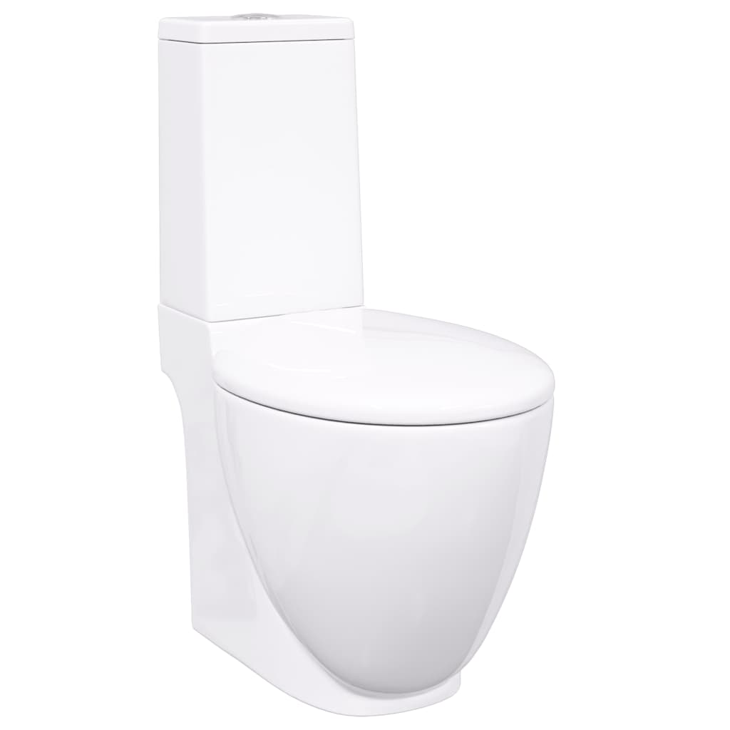 vidaXL Keramické WC kulaté spodní odpad bílé