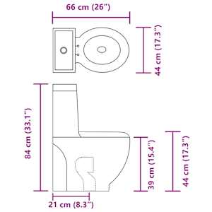 Keramické WC kulaté spodní odpad bílé - obrázek 9