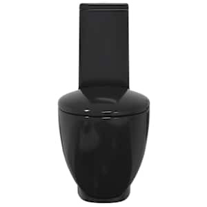 Keramické WC kombi kulaté spodní odpad černé - obrázek 4