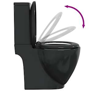Keramické WC kombi kulaté spodní odpad černé - obrázek 7