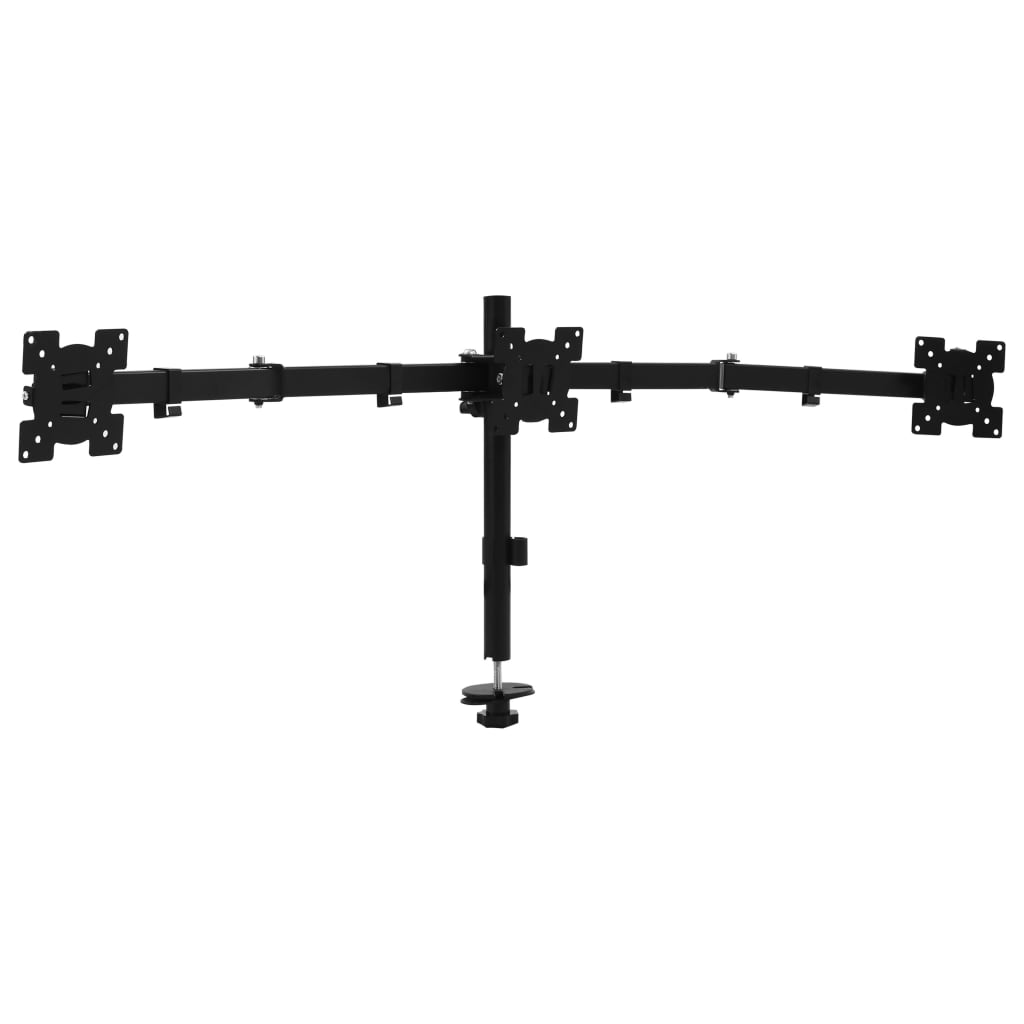 vidaXL Prie stalo montuojamas trigubas monitoriaus laikiklis, 13"-23"
