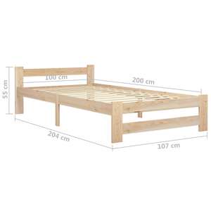 Rám postele masivní borové dřevo 100 x 200 cm - obrázek 6