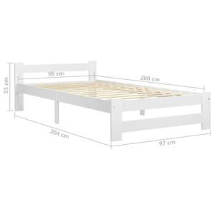 Rám postele bílý masivní borovice 90 x 200 cm - obrázek 6