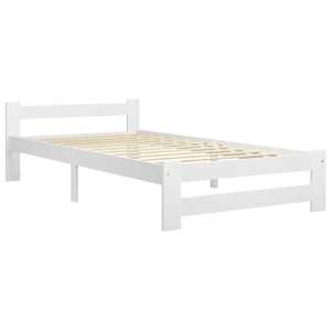 Rám postele bílý masivní borové dřevo 100 x 200 cm - obrázek 2