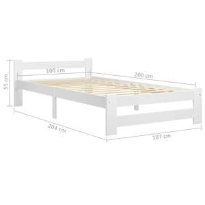 Rám postele bílý masivní borové dřevo 100 x 200 cm - obrázek 6