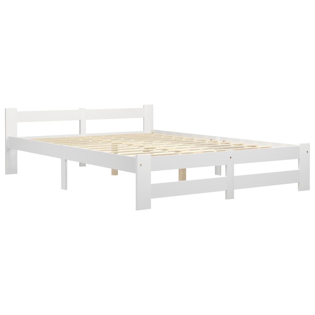 

vidaXL Bedframe massief grenenhout wit 140x200 cm