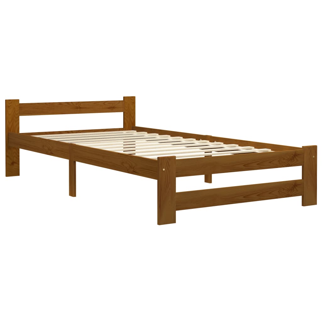 

vidaXL Bedframe massief grenenhout honingbruin 90x200 cm