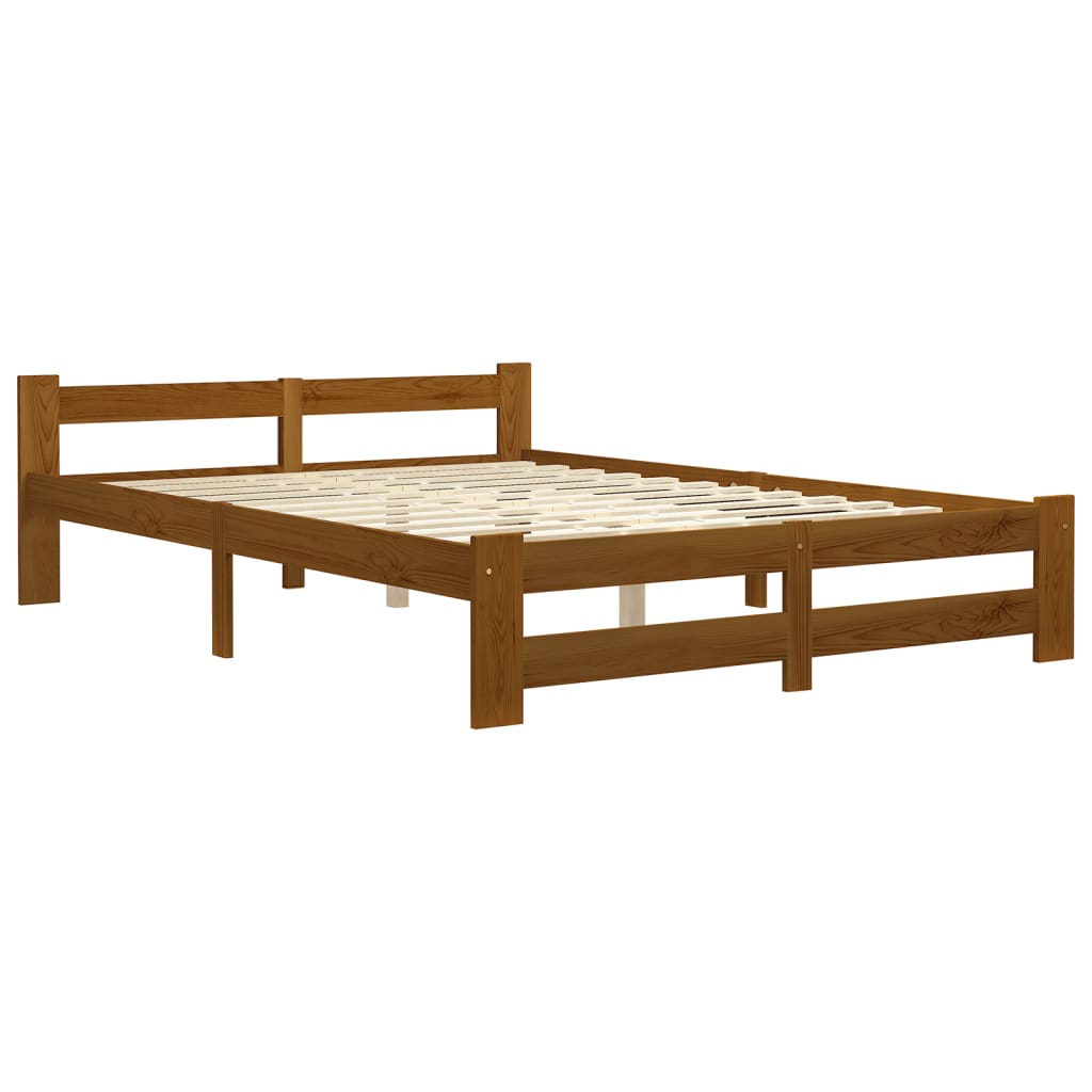 vidaXL Bedframe massief grenenhout honingbruin 180x200 cm afbeelding