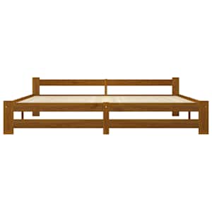 Rám postele bez matrace Honey Brown Masivní borovicové dřevo - obrázek 3