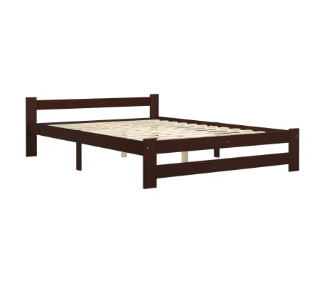 vidaXL Bed Frame Dark Brown Solid Pine Wood 120x200 cm