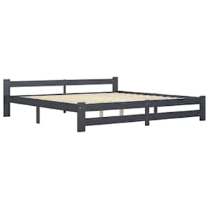 Rám postele bez matrace Tmavě šedý masiv borovice 200x200 cm - obrázek 3