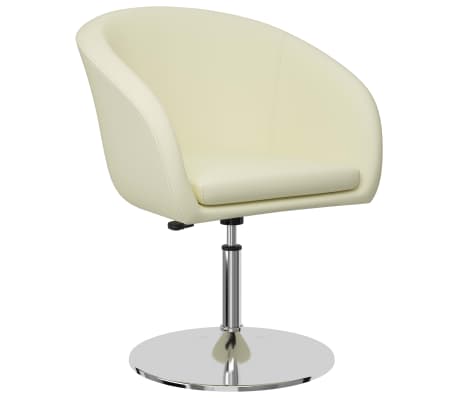 vidaXL Valgomojo kėdės, 4vnt., kreminės, dirbtinė oda (2x323180)