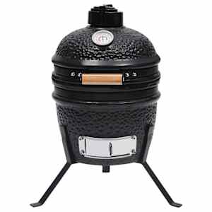 Zahradní gril a udírna 2 v 1 Kamado keramický 56 cm černý - obrázek 3