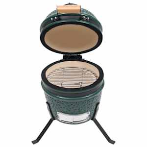 Zahradní gril a udírna 2 v 1 Kamado keramický 56 cm zelený - obrázek 2