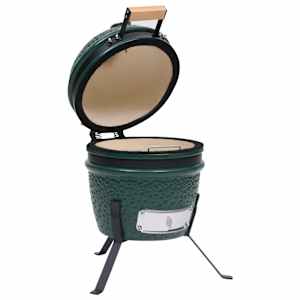 Zahradní gril a udírna 2 v 1 Kamado keramický 56 cm zelený - obrázek 4