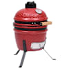 vidaXL kaks &uuml;hes Kamado grill-suitsuahi, keraamiline, 56 cm, punane