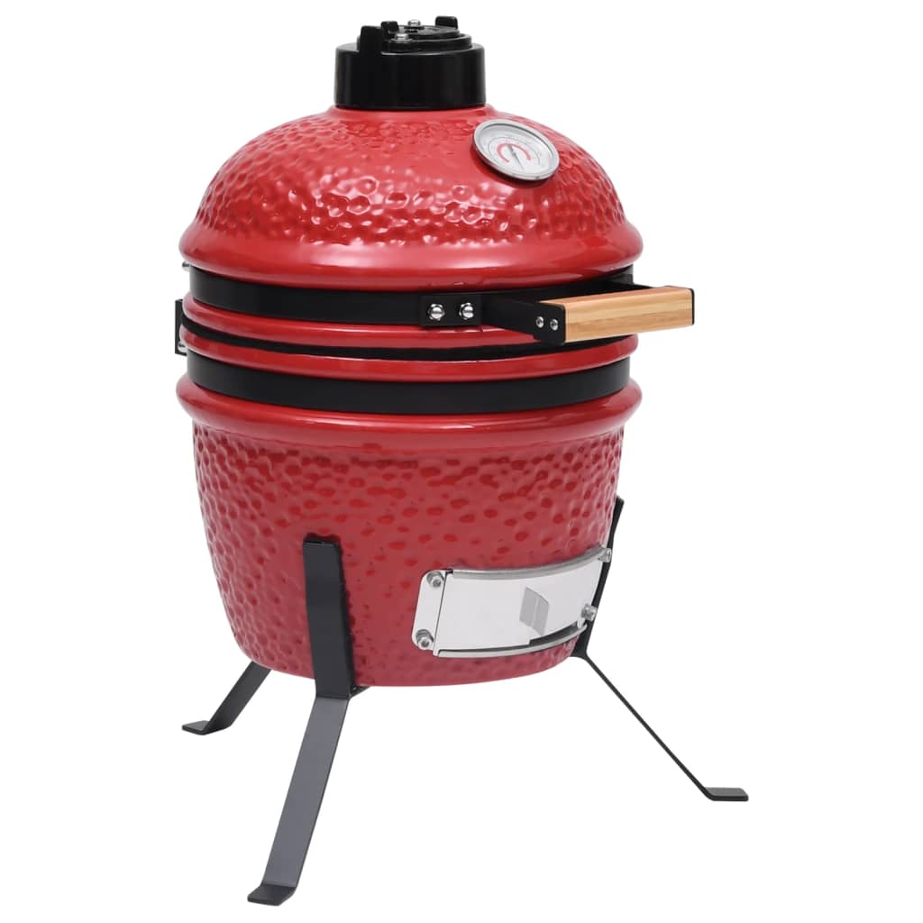 vidaXL Kamado 2-in-1 grilli/savustin keramiikka 56 cm punainen