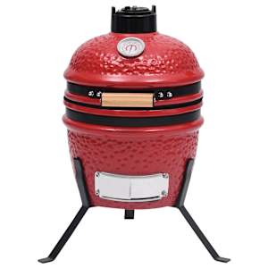 Zahradní gril a udírna 2 v 1 Kamado keramický 56 cm červený - obrázek 3
