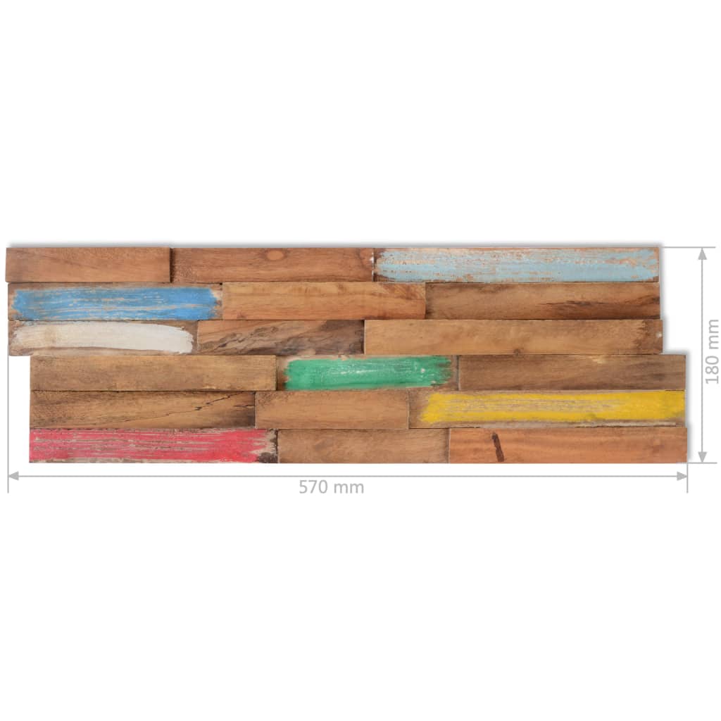  Nástenné obkladové panely 10 ks 1,03 m² masívne tíkové drevo