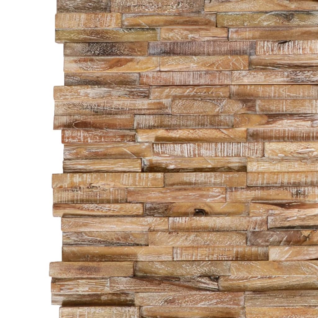 vidaXL 10 db tömör tíkfa 3D falburkoló panel 1,01 m²