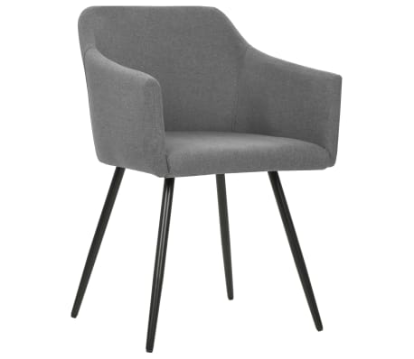 vidaXL Chaises &agrave; manger lot de 4 gris clair tissu