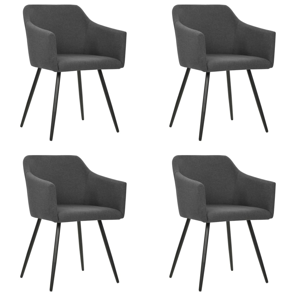 

vidaXL Dining Chairs 4 pcs Dark Gray Fabric