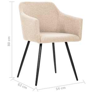 Jídelní židle 4 ks krémové textil - obrázek 7