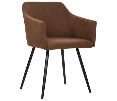 vidaXL Chaises &agrave; manger lot de 4 marron tissu