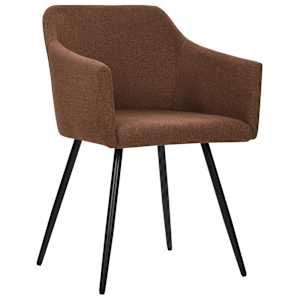 vidaXL Chaises &agrave; manger lot de 4 marron tissu