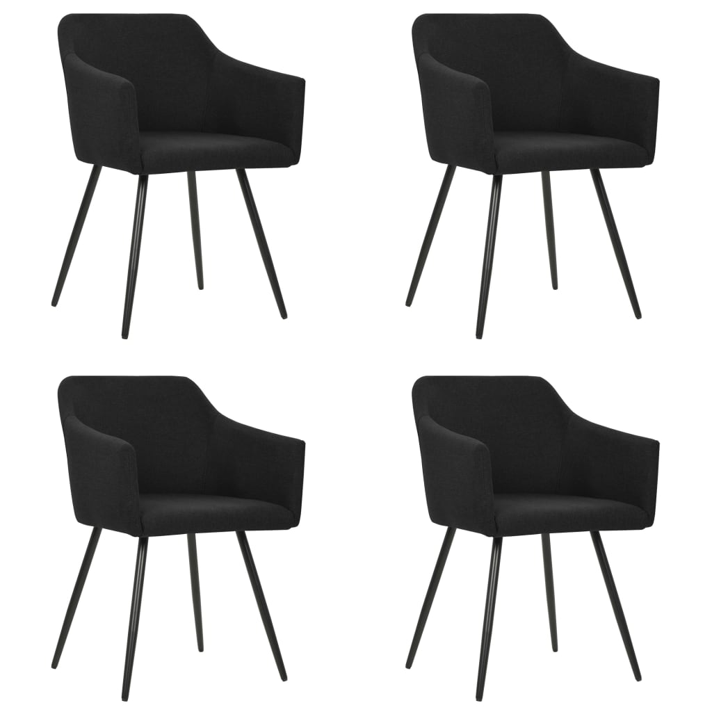 

vidaXL Dining Chairs 4 pcs Black Fabric