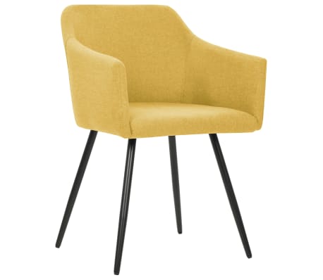 vidaXL Dining Chairs 4 pcs Yellow Fabric