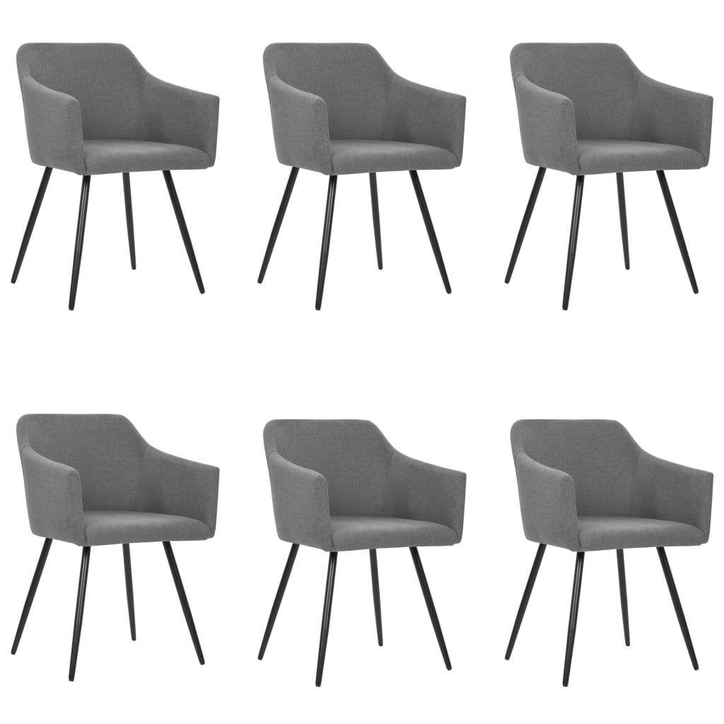 

vidaXL Dining Chairs 6 pcs Light Gray Fabric