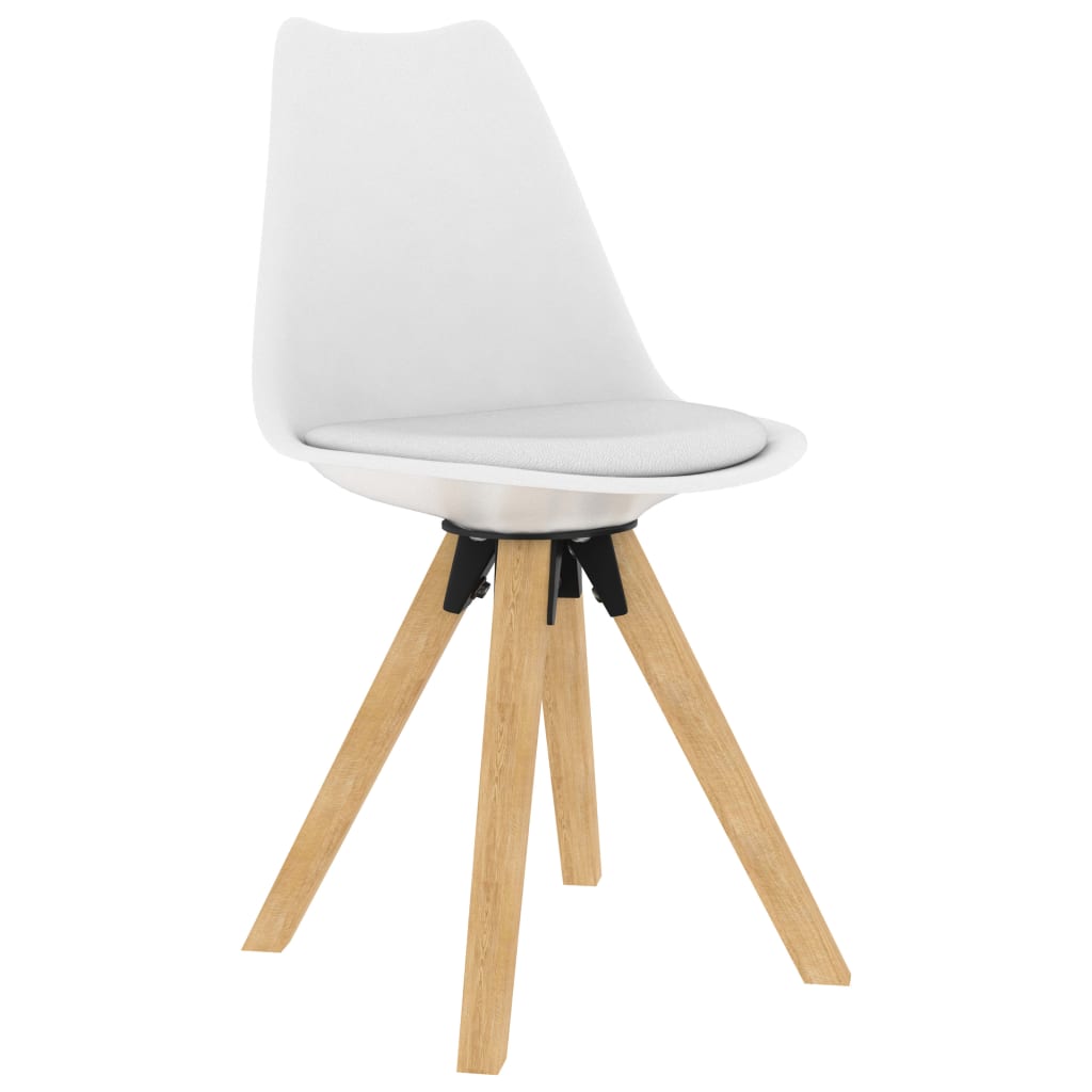 vidaXL Jedálenské stoličky 6 ks biele PP a masívne bukové drevo