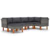 vidaXL 7-osaline aiam&ouml;&ouml;blikomplekt patjadega, pol&uuml;rotang, hall