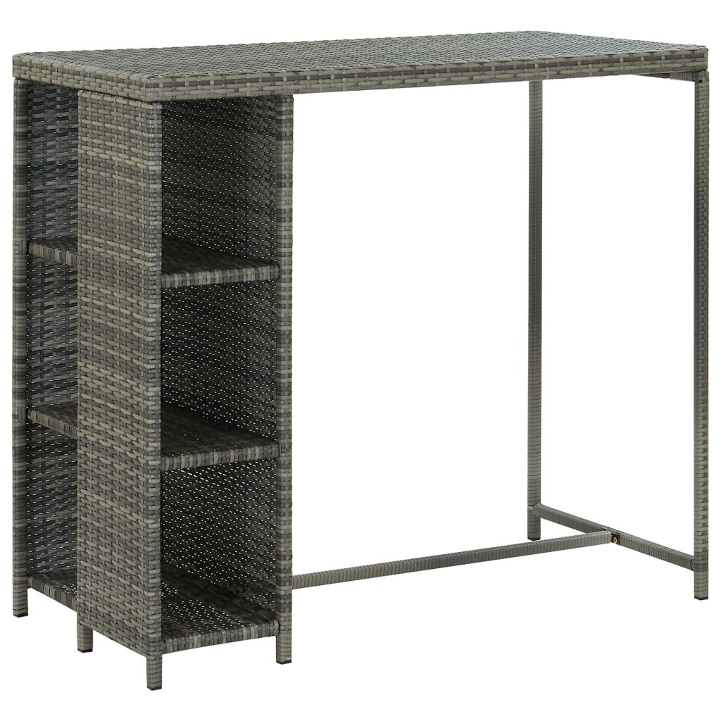 

vidaXL 5-delige Tuinbarset met kussens poly rattan grijs