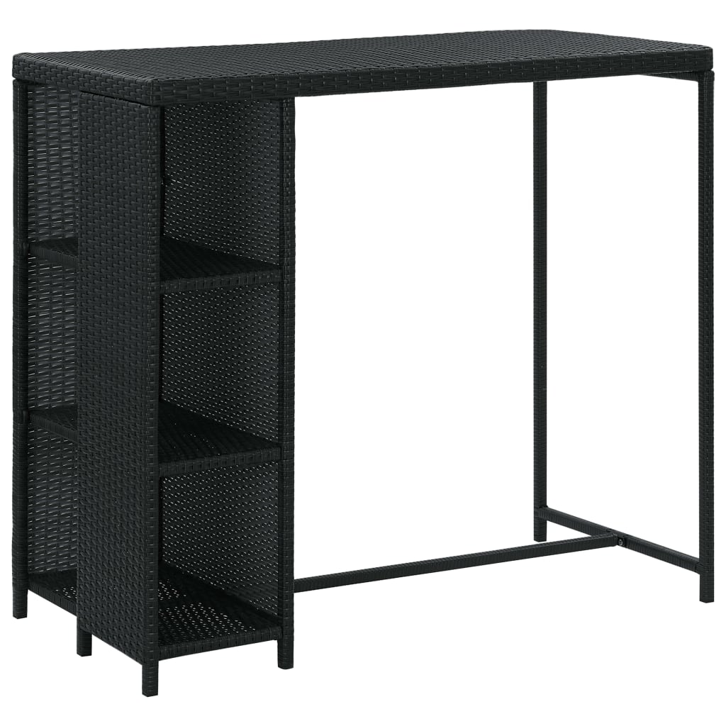 

vidaXL 5-delige Tuinbarset met kussens poly rattan zwart