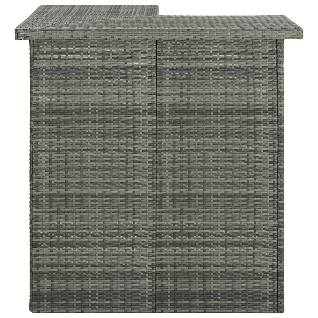 Meuble De Bar De Jardin 4 Pcs Avec Coussins Résine Tressée Gris VidaXL 16 width=274