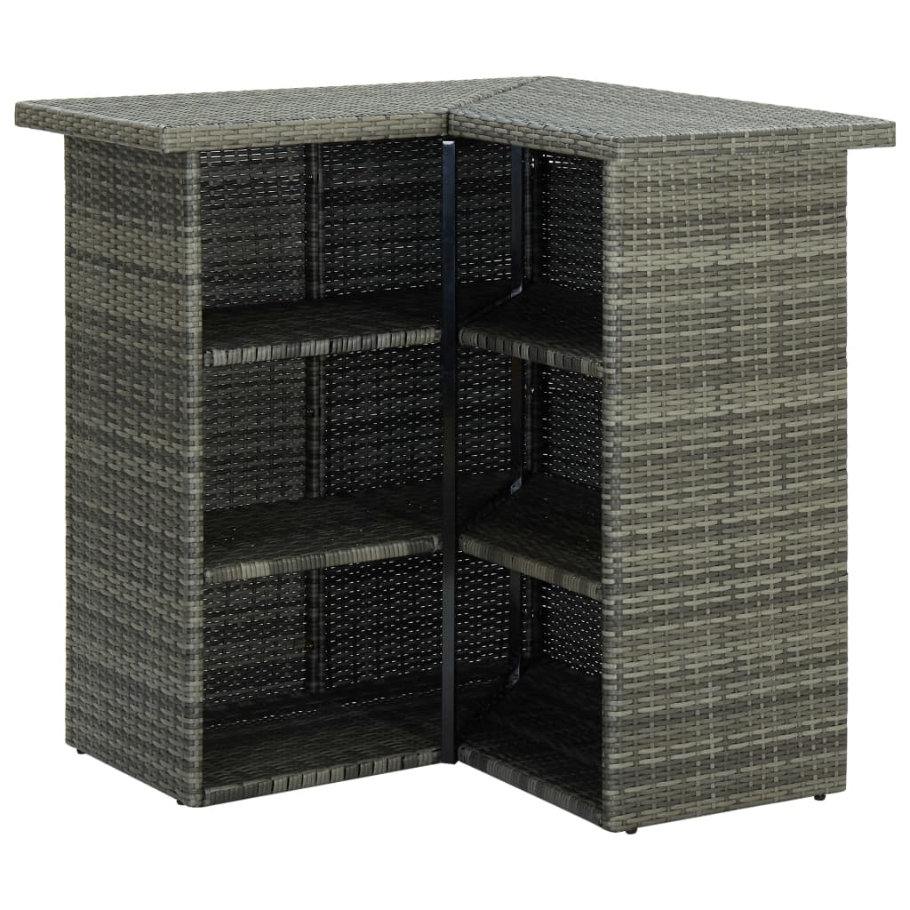 Meuble De Bar De Jardin 8 Pcs Avec Coussins Résine Tressée Gris VidaXL 14 width=274