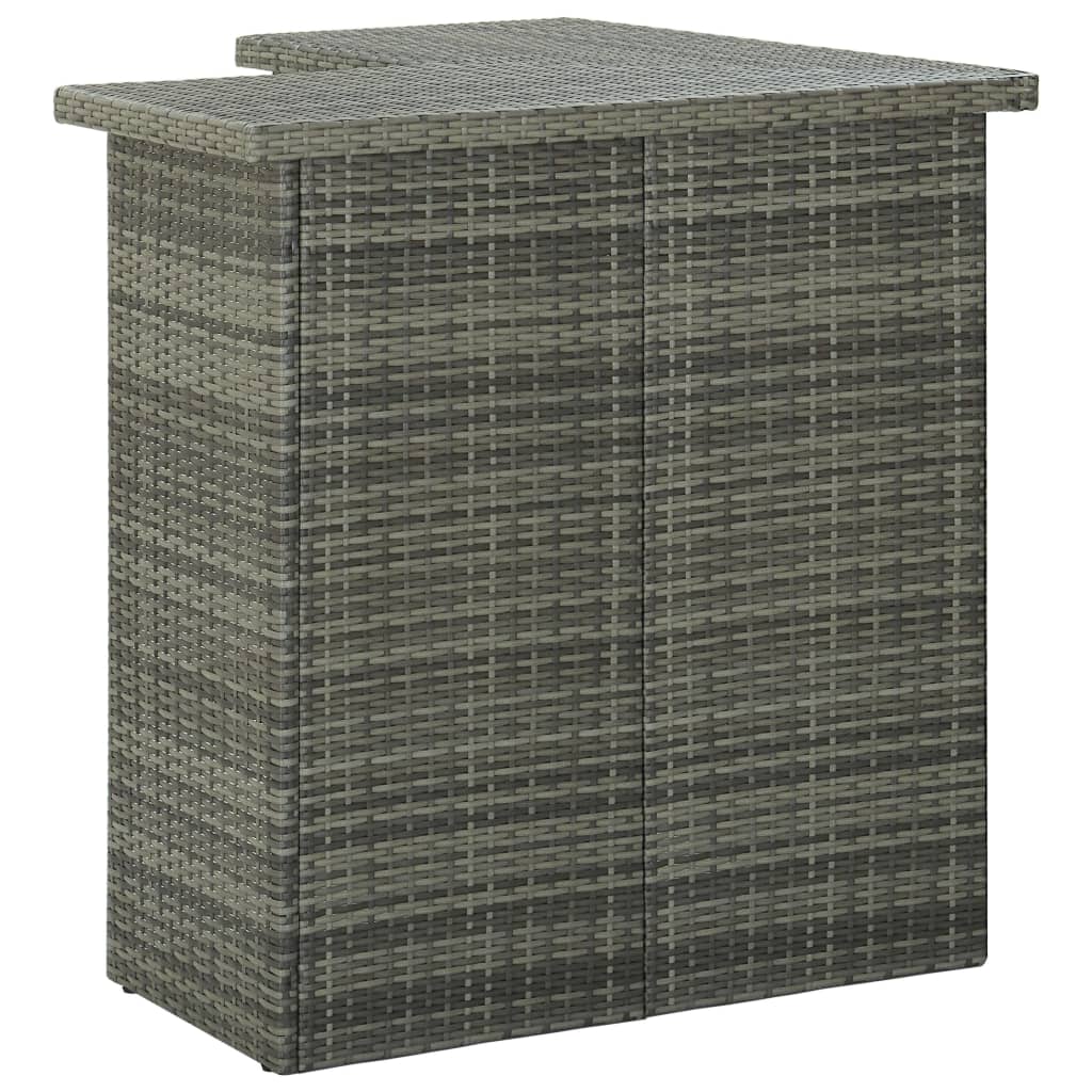Meuble De Bar De Jardin 8 Pcs Avec Coussins Résine Tressée Gris VidaXL 15 width=274