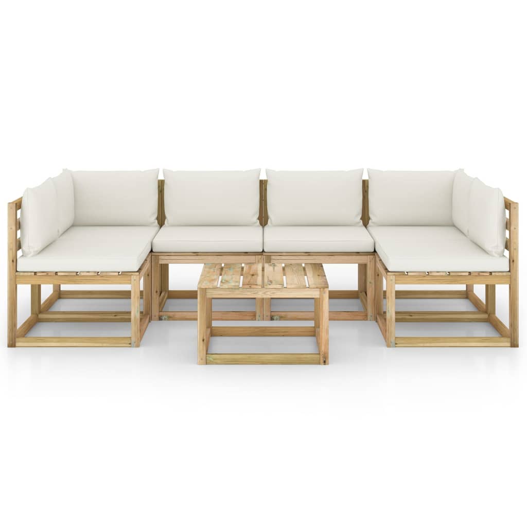 

vidaXL 7-delige Loungeset met kussens geïmpregneerd grenenhout