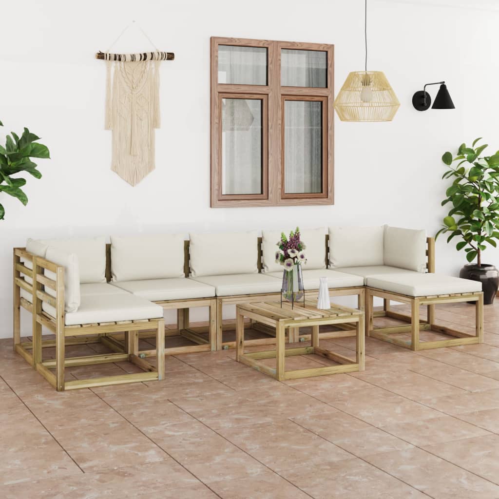 vidaXL 8-tlg. Garten-Lounge-Set mit Kissen Imprägniertes Kiefernholz